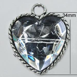 Zinc Alloy Cabochon Settings with Cameos Resin Beads, Lead-free 34mm, Sold by Bag