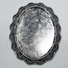 Zinc Alloy Cabochon Settings, Lead-free 41x50mm, Sold by Bag 