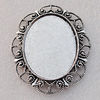 Zinc Alloy Cabochon Settings, Lead-free 47x56mm, Sold by Bag 