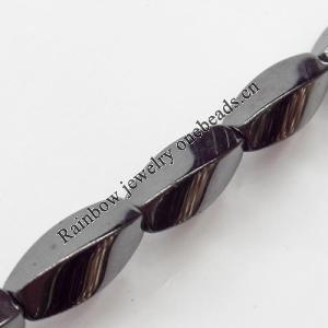Magnetic Hematite Beads, 4-Faceted Twist,  B Grade, 8x16mm, Hole:About 0.6mm, Sold per 16-inch Strand