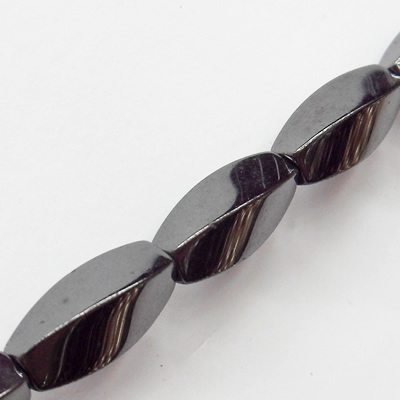 Magnetic Hematite Beads, 4-Faceted Twist,  B Grade, 5x8mm, Hole:About 0.6mm, Sold per 16-inch Strand