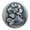 Cameos Resin Beads, NO-Hole Jewelry Finding, Flat Round 18mm, Sold by Bag