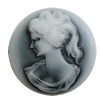 Cameos Resin Beads, NO-Hole Jewelry Finding, Flat Round 16mm, Sold by Bag