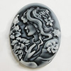 Cameos Resin Beads, No-Hole Jewelry Finding, 24x31mm, Sold by Bag