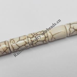 White Turquoise Beads, Tube, 8x12mm, Hole:Approx 1.5mm, Sold by KG