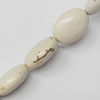 White Turquoise Beads, Flat Oval, 10x14mm, Hole:Approx 1.5mm, Sold by KG