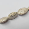 White Turquoise Beads, Flat Oval, 15x19mm, Hole:Approx 1.5mm, Sold by KG
