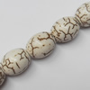White Turquoise Beads, Oval, 10x12mm, Hole:Approx 1.5mm, Sold by KG