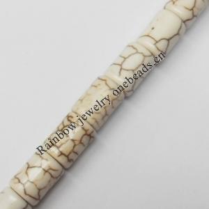 White Turquoise Beads, Tube, 6x8mm, Hole:Approx 1.5mm, Sold by KG