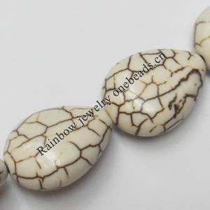 White Turquoise Beads, Flat Teardrop, 15x20mm, Hole:Approx 1.5mm, Sold by KG