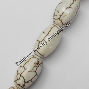 White Turquoise Beads, Faceted Oval, 8x15mm, Hole:Approx 1.5mm, Sold by KG