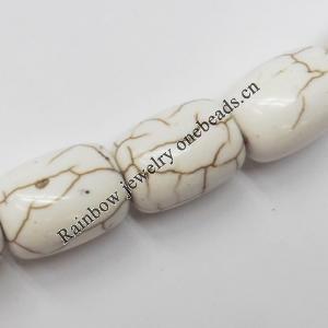 White Turquoise Beads, Drum, 14x18mm, Hole:Approx 1.5mm, Sold by KG