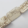 White Turquoise Beads, Rectangle, 24x30mm, Hole:Approx 1.5mm, Sold by KG