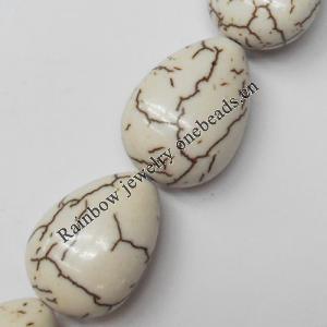 White Turquoise Beads, Teardrop, 13x17mm, Hole:Approx 1.5mm, Sold by KG