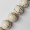 White Turquoise Beads, Round, 12mm, Hole:Approx 1.5mm, Sold by KG