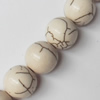 White Turquoise Beads, Round, 14mm, Hole:Approx 1.5mm, Sold by KG