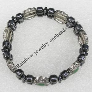 NO-Magnetic Bracelet, Lengh About:186mm Bead Size:6mm-16x12mm, Sold By Strand