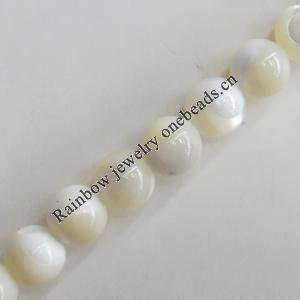 Mother of Pearl Shell Beads, Round, 4mm, Hole:Approx 1mm, Sold per 16-inch Strand