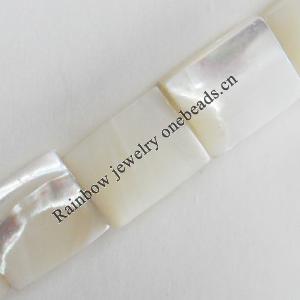 Mother of Pearl Shell Beads, Rectangle, 8x10mm, Hole:Approx 1mm, Sold per 16-inch Strand