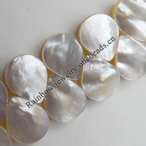 Mother of Pearl Shell Beads, Teardrop, 15x12mm, Hole:Approx 1mm, Sold per 16-inch Strand