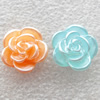 Resin Cabochons, No Hole Headwear & Costume Accessory, Flower, About 15mm in diameter, Sold by Bag