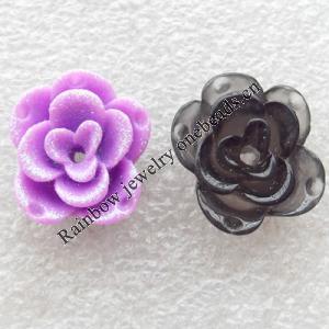Resin Beads, Flower, About 20mm in diameter, Hole:Approx 2mm, Sold by Bag