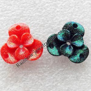 Resin Beads, Flower, About 20mm in diameter, Hole:Approx 2mm, Sold by Bag