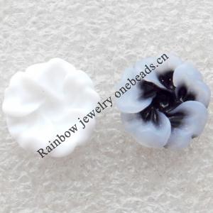 Resin Cabochons, No Hole Headwear & Costume Accessory, Flower, About 13mm in diameter, Sold by Bag