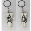 Tibetan Imitate Yak Bone Key chain，26x63mm，Length Approx 11.5cm, Sold by PC