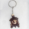 Tibetan Imitate Yak Bone Key chain，31x47mm，Length Approx 11cm, Sold by PC