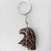 Tibetan Imitate Yak Bone Key chain，34x40mm，Length Approx 10cm, Sold by PC