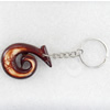 Tibetan Imitate Yak Bone Key chain，34x45mm，Length Approx 11cm, Sold by PC