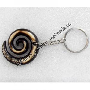 Tibetan Imitate Yak Bone Key chain，45mm，Length Approx 11cm, Sold by PC