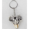 Tibetan Imitate Yak Bone Key chain，46x50mm，Length Approx 11.5cm, Sold by PC