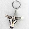 Tibetan Imitate Yak Bone Key chain，69x44mm，Length Approx 11cm, Sold by PC