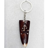 Tibetan Imitate Yak Bone Key chain，26x64mm，Length Approx 13cm, Sold by PC