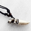 Tibetan Imitate Yak Bone Necklace，72x24mm，Length Approx 16-inch, Sold by Strand