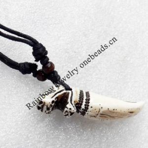 Tibetan Imitate Yak Bone Necklace，72x24mm，Length Approx 16-inch, Sold by Strand