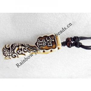 Tibetan Imitate Yak Bone Necklace，18x60mm，Length Approx 16-inch, Sold by Strand