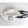 Tibetan Imitate Yak Bone Necklace，24x63mm，Length Approx 16-inch, Sold by Strand