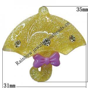 Resin Cabochons, No Hole Headwear & Costume Accessory, Umbrella The other side is Flat 35x31mm, Sold by Bag