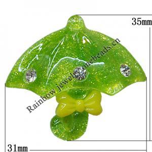 Resin Cabochons, No Hole Headwear & Costume Accessory, Umbrella The other side is Flat 35x31mm, Sold by Bag