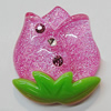 Resin Cabochons, No Hole Headwear & Costume Accessory, Flower The other side is Flat 30x26mm, Sold by Bag