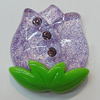 Resin Cabochons, No Hole Headwear & Costume Accessory, Flower The other side is Flat 30x26mm, Sold by Bag