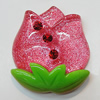 Resin Cabochons, No Hole Headwear & Costume Accessory, Flower The other side is Flat 30x26mm, Sold by Bag
