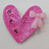 Resin Cabochons, No Hole Headwear & Costume Accessory, Heart The other side is Flat 30x32mm, Sold by Bag