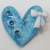 Resin Cabochons, No Hole Headwear & Costume Accessory, Heart The other side is Flat 30x32mm, Sold by Bag