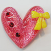 Resin Cabochons, No Hole Headwear & Costume Accessory, Heart The other side is Flat 30x32mm, Sold by Bag