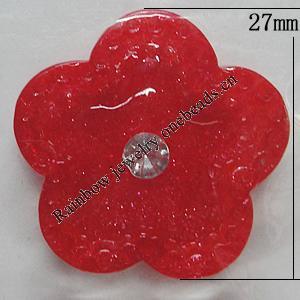 Resin Cabochons, No Hole Headwear & Costume Accessory, Flower The other side is Flat 27mm, Sold by Bag