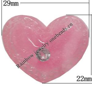 Resin Cabochons, No Hole Headwear & Costume Accessory, Heart The other side is Flat 29x22mm, Sold by Bag